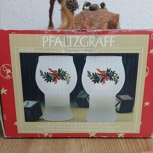 Pfaltzgraff Christmas Heritage Frosted Candle Set